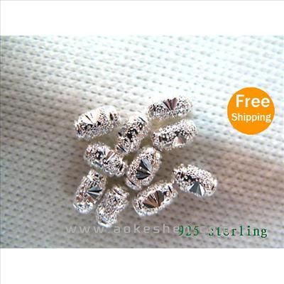 10pcs Solid 925 Silver Stopper Spacer Beads SMG38  