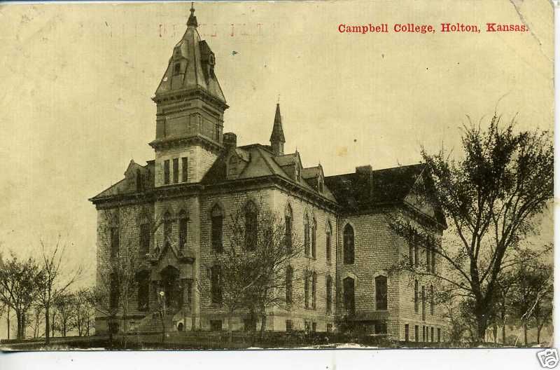 HOLTON KANSAS CAMPBELL COLLEGE VINTAGE POSTCARD 1911  