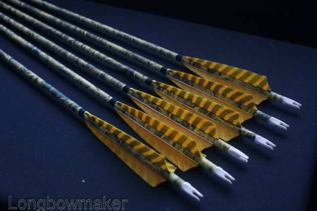 12x Trad Camouflage ARROW ,Carbon shaft NEW Yellow feathers  