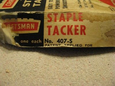 VTG Craftsman Staple Tacker Gun with Box Staples 407 S  