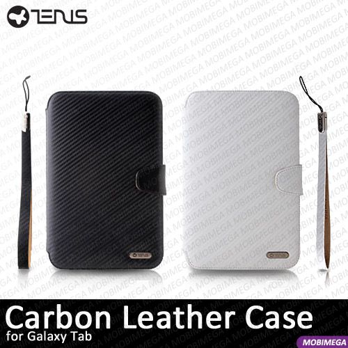 Zenus Carbon Genuine Leather Case Galaxy Tab   White  