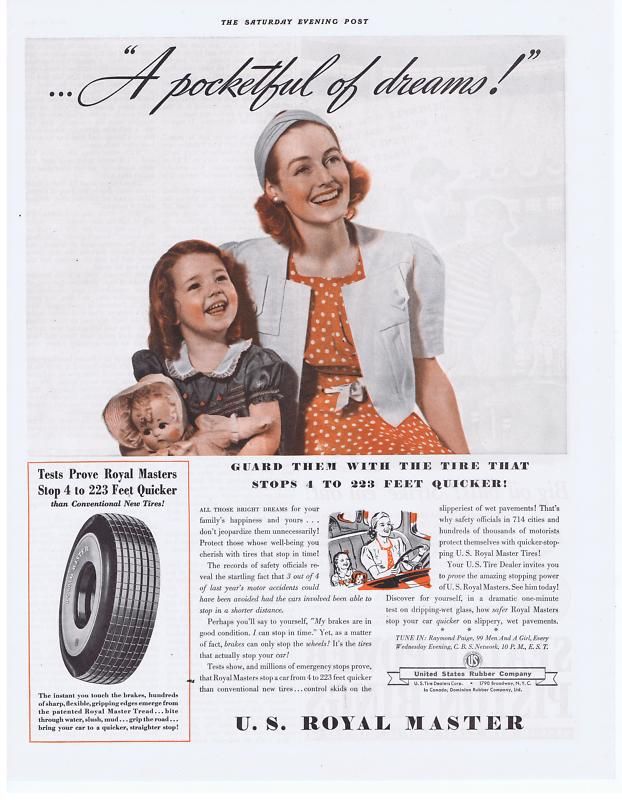 1939 VINTAGE AD   U.S. ROYAL MASTER TIRES 4 22  