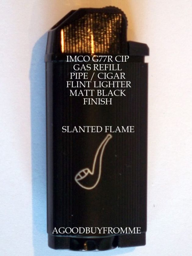 IMCO PIPE / CIGAR / SLANTED FLAME LIGHTER BLACK G77R  