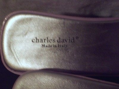 STUNNING CHARLES DAVID LAVENDER SNAKE WEDGE SHOES SZ 8M  