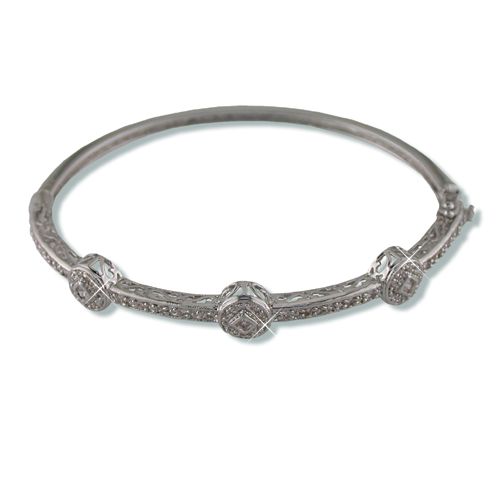 PAVE CUBIC ZIRCONIA BANGLE BRACELET  