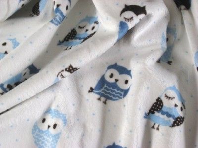   OWLS BIRDS WOODS CUDDLE CHENILLE KNIT SEWING 60 MATERIAL BTY  