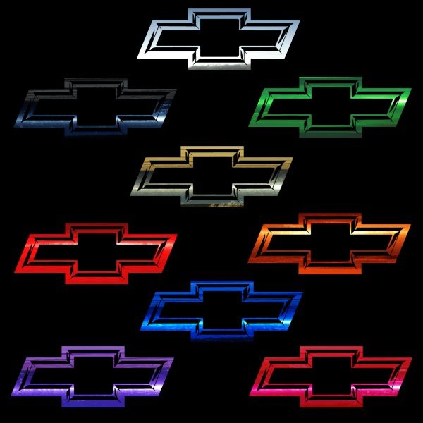 Chiseled Look CHROME CHEVY BOWTIE 23 Decal Pick Color  