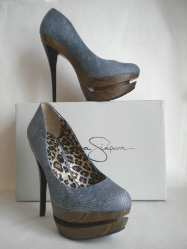 Jessica Simpson Colie Light Denim Acne Platform Pump  