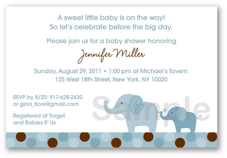 Mod Blue Elephant Baby Shower Invitation Print Your Own  