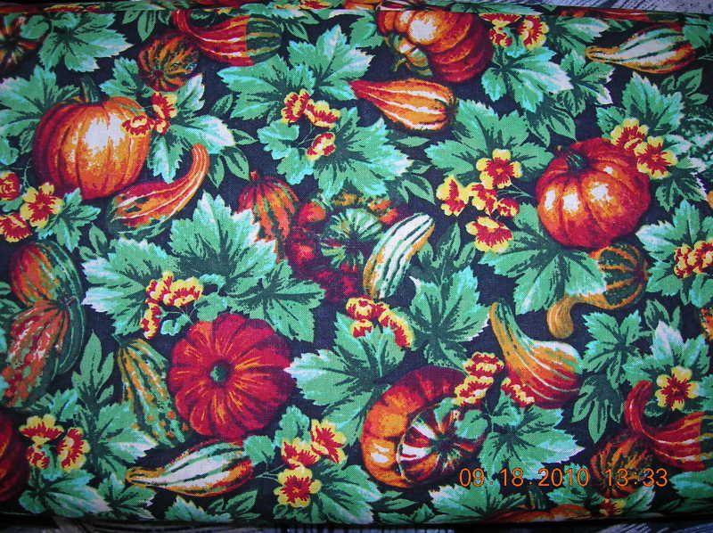 Fall Fabric Gourds & Leaves 100% cotton fabric BTY  