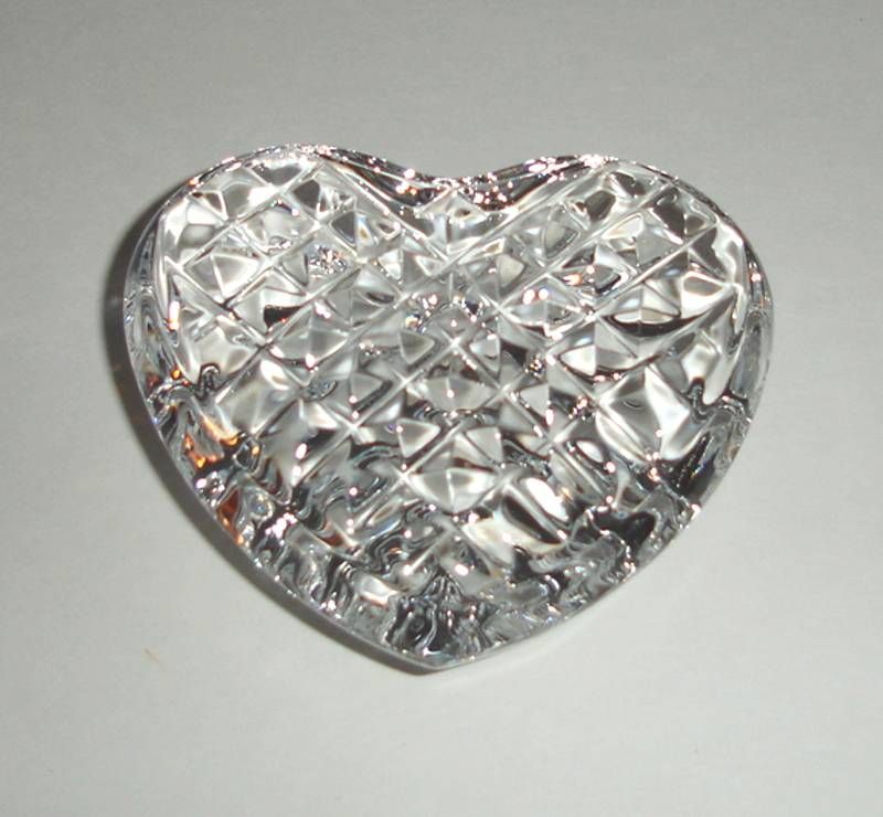 Waterford Crystal Heart Paperweight Hand Cooler New  