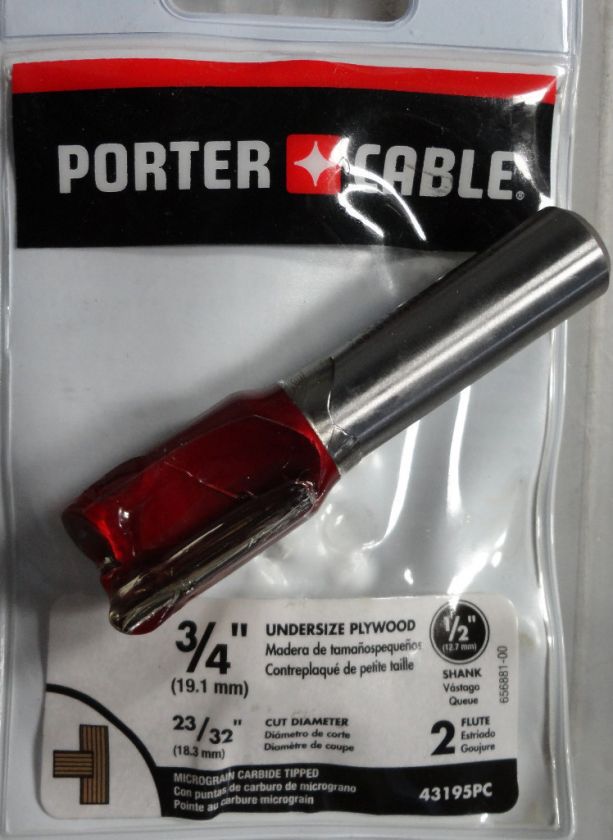 PORTER CABLE 43195PC 3/4 UNDERSIZE PLYWOOD ROUTER BIT  