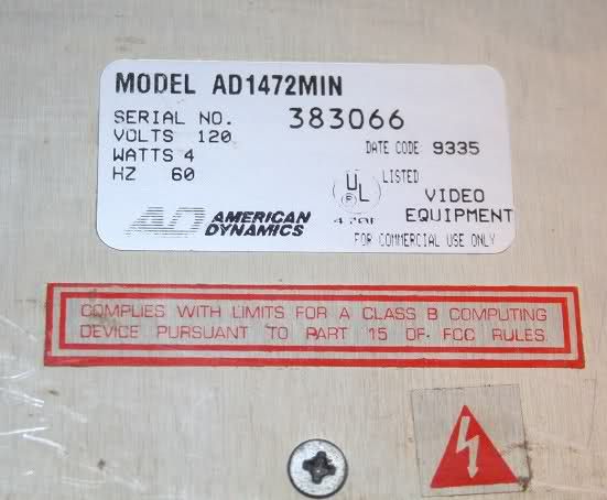 AD1472MIN AMERICAN DYNAMICS VIDEO SWITCHER / SPLITTER  