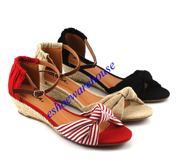 Beige Natural Summer Breeze Espadrilles Low Wedge Sandals Shoes Closed 