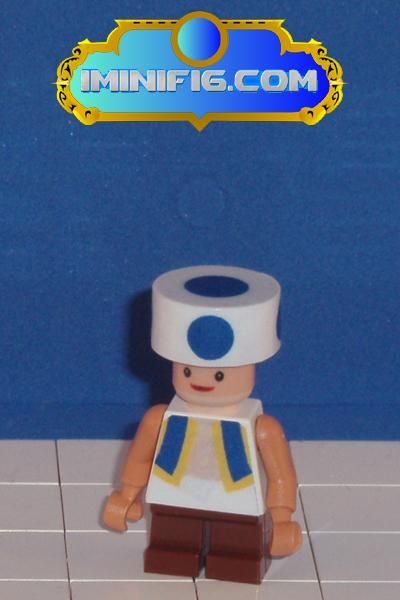 Custom LEGO Super Mario game figure Toad (blue)  