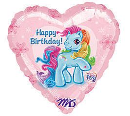18 My Little Pony Pink Heart shape Happy Birthday Party Balloon Mylar 