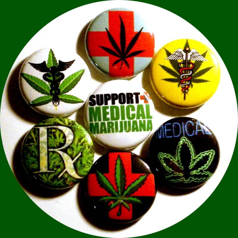 MEDICAL MARIJUANA weed chronic MMJ badge ~7 Button LOT~ herb pot leaf 