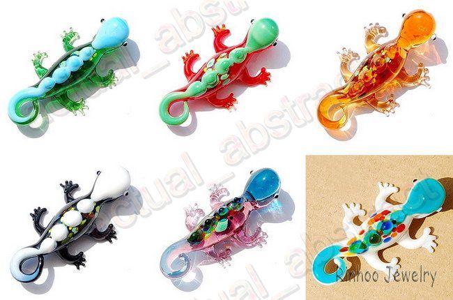 Free animal Pendant lampwork GLASS 36pcs wholesale  