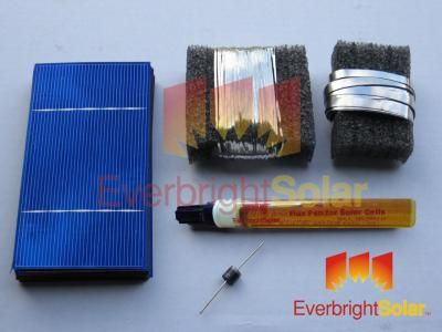 KW 3x6 Untabbed Solar Cells Diy Panel Kit w/Wire Flux  