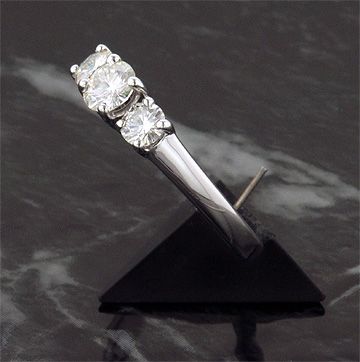 CT 14KW MOISSANITE LUCIDA / LUCERN 3 STONE RING  