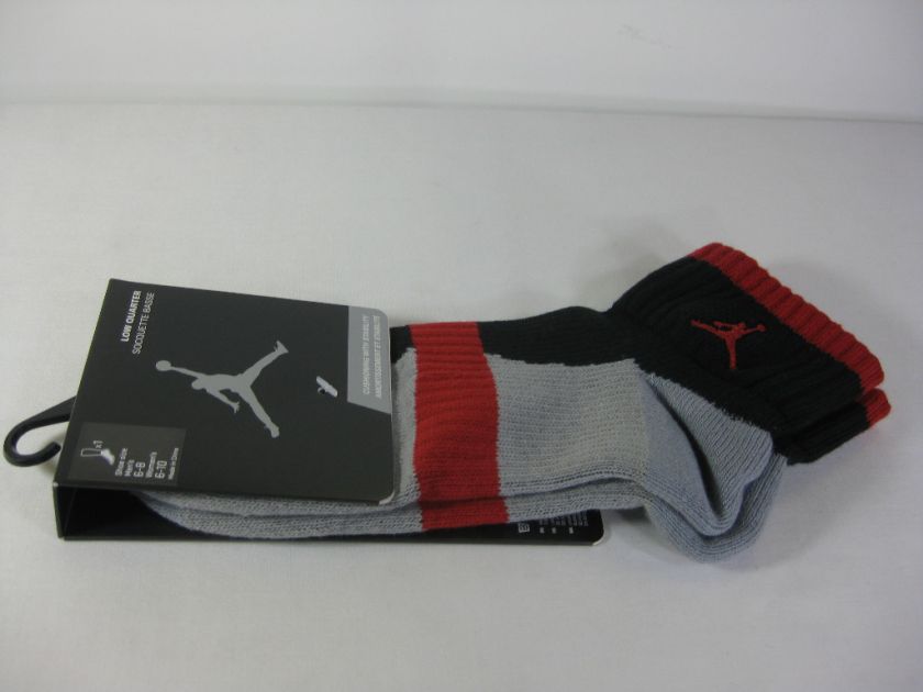 JORDAN LOW QUARTER SOCK BLACK/GREY RED  427411 011   