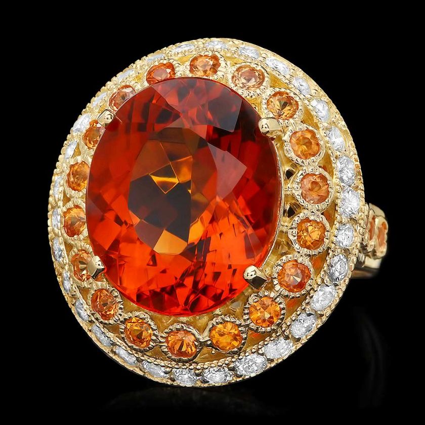 9800 CERTIFIED JAQU DE LILI 14K YELLOW GOLD 10.00CT CITRINE 1.00CT 