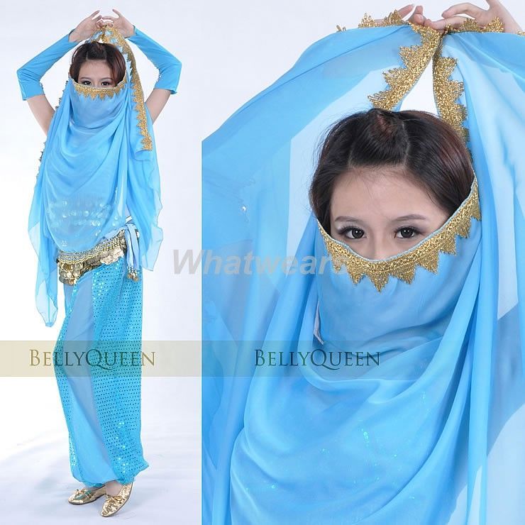 Belly Dance Costume Headband Chiffon Shawl Veil S80  