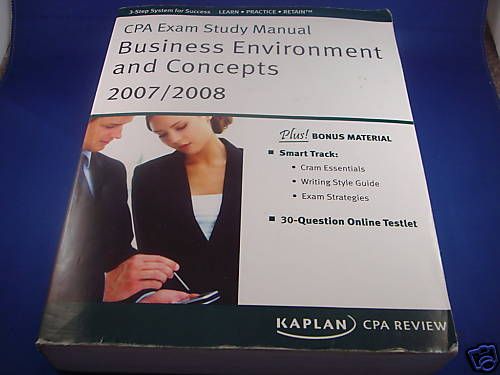 Cpa Exam Study Manual Business Environment and Conce 9781603730020 