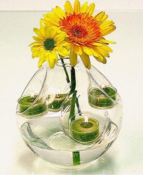 TEALIGHT FLOWER VASE 6H  