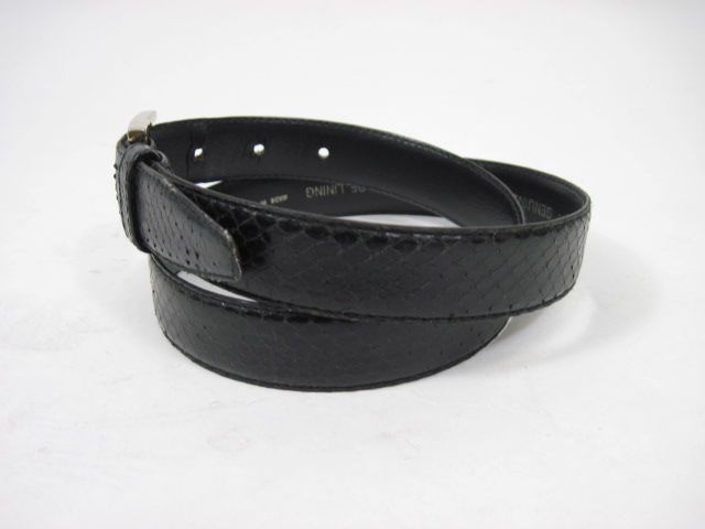 DESIGNER Black Snake Skin Belt Sz 30  