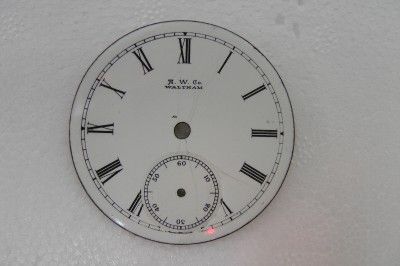 Antique AW Co Waltham Hunt Porcelain Pocket Watch Dial  