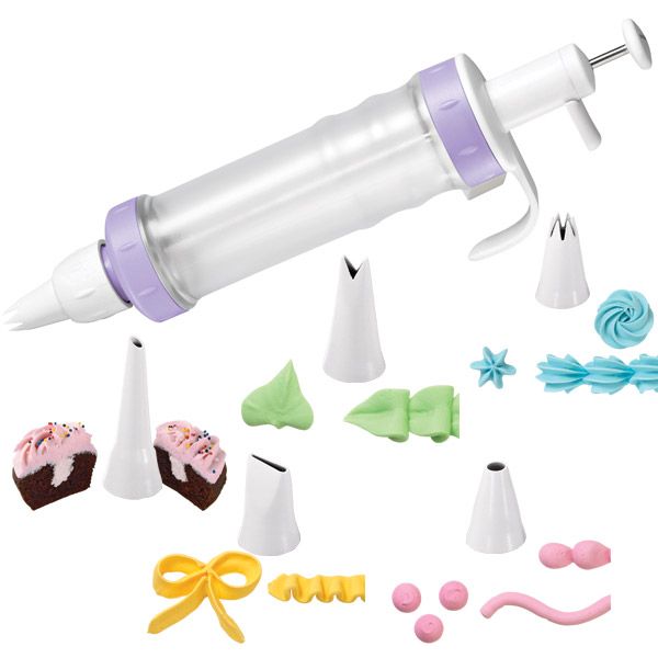 Wilton DESSERT DECORATOR PLUS Plunger Tips Cookie Icing  