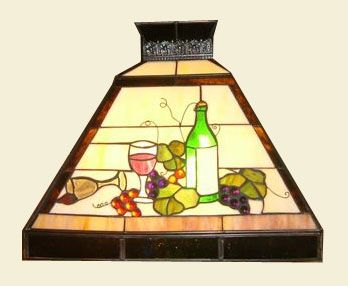 ART DECO STAINED GLASS POOL TABLE BILLIARD LIGHT  