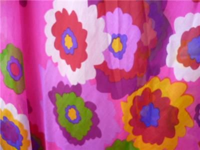   DRESS 70s FLOWER POWER Deep Pink Prom Party Designer MIGNON  