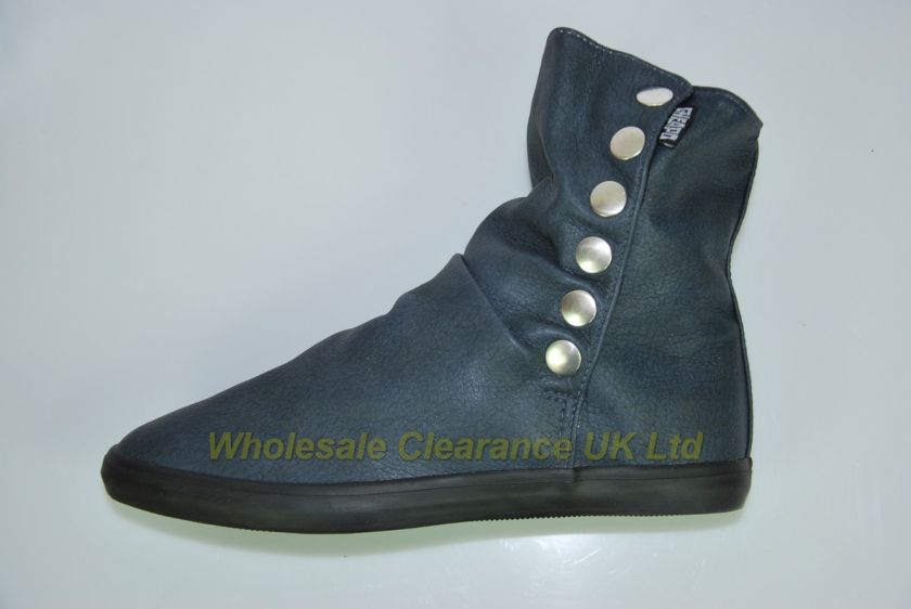 WHOLESALE LOT CHEAPO DARK GREY LEATHER FEEL ANKLE BOOT  