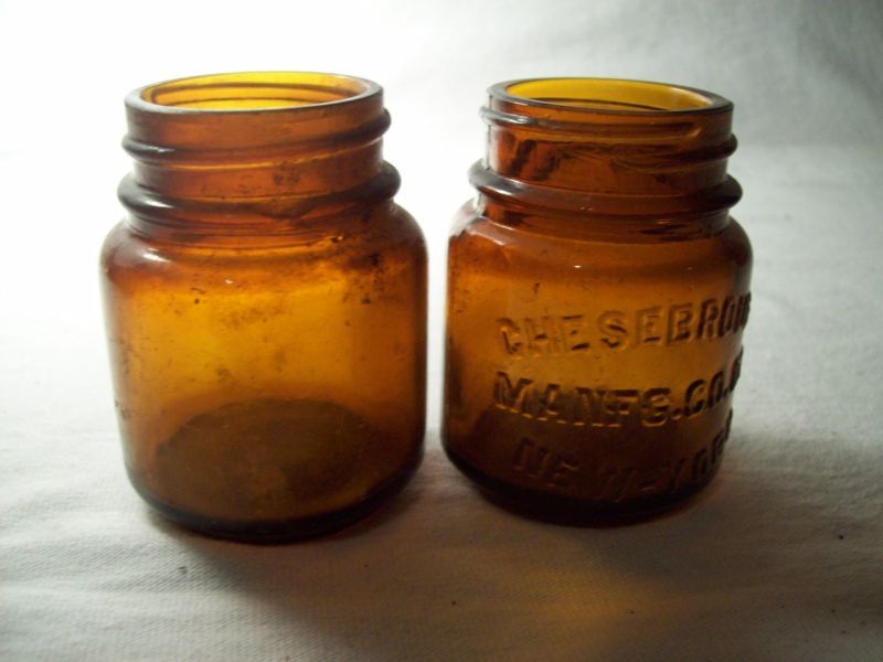 Old CHESEBROUGH MANFG CO Vaseline Bottle x 2 Bottles NY  