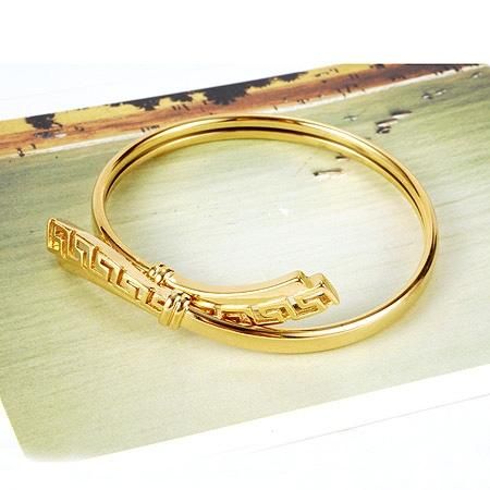 Filigree 9k Yellow Gold Filled Magic Womens Open Pattern Bangle 