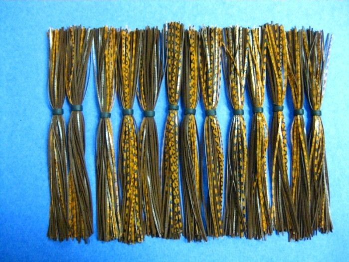 25 Silicone Skirt Br/Or scale spinner bait bass musky  