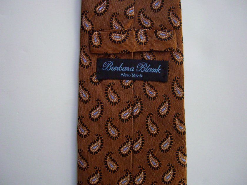 8460 Silk Necktie Mens Tie BARBARA BLANK Goldish Brown  