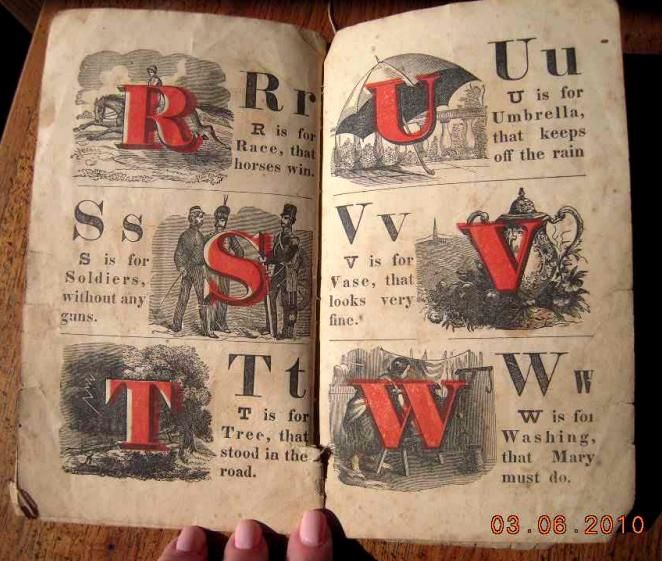 1859 antique CHILD ALPHABET ABC BOOK victorian prim  