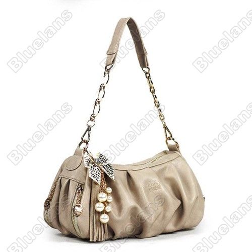 Ladies Butterfly Knot Fringed Faux Leather Handbags Shoulderbag Hobo 