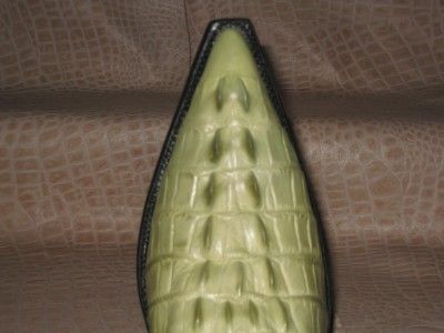 Mens Embossed Crocodile X Toe Leather Boots Light Green  