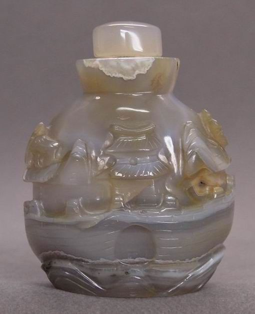 19th C. Chinese Agate Carved Snuff Bottle  