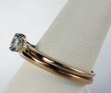   14k YELLOW GOLD DIAMOND WEDDING BAND RING GUARD WRAP INSERT JACKET~NEW
