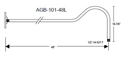 Ark Lighting AGB 101 48L  Wall Mount Gooseneck Reflector  Length 48 