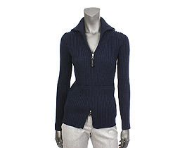 15070 auth PRADA LINEA ROSSA dark blue wool Cardigan XS  