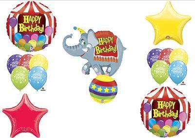 Circus Big top Elephant 1st First Birthday Party Balloons Decorations 