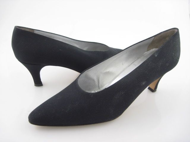 SILVIA FIORENTINA Black Nylon Pumps Classics Size 7  