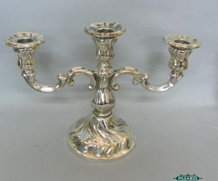 Fine 835 Silver 3 Light Candelabra Germany Ca 1920  