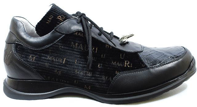 NEW~MAURI~BLACK ALLIGATOR/VELOUR SNEAKERS~ SIZE 10  